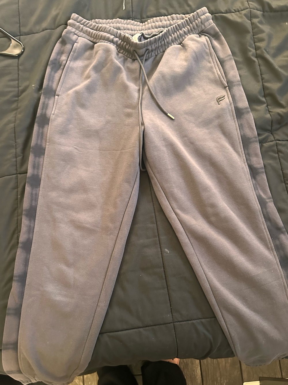Fabletics Women's Light Lavender Track Pants with Side Stripes